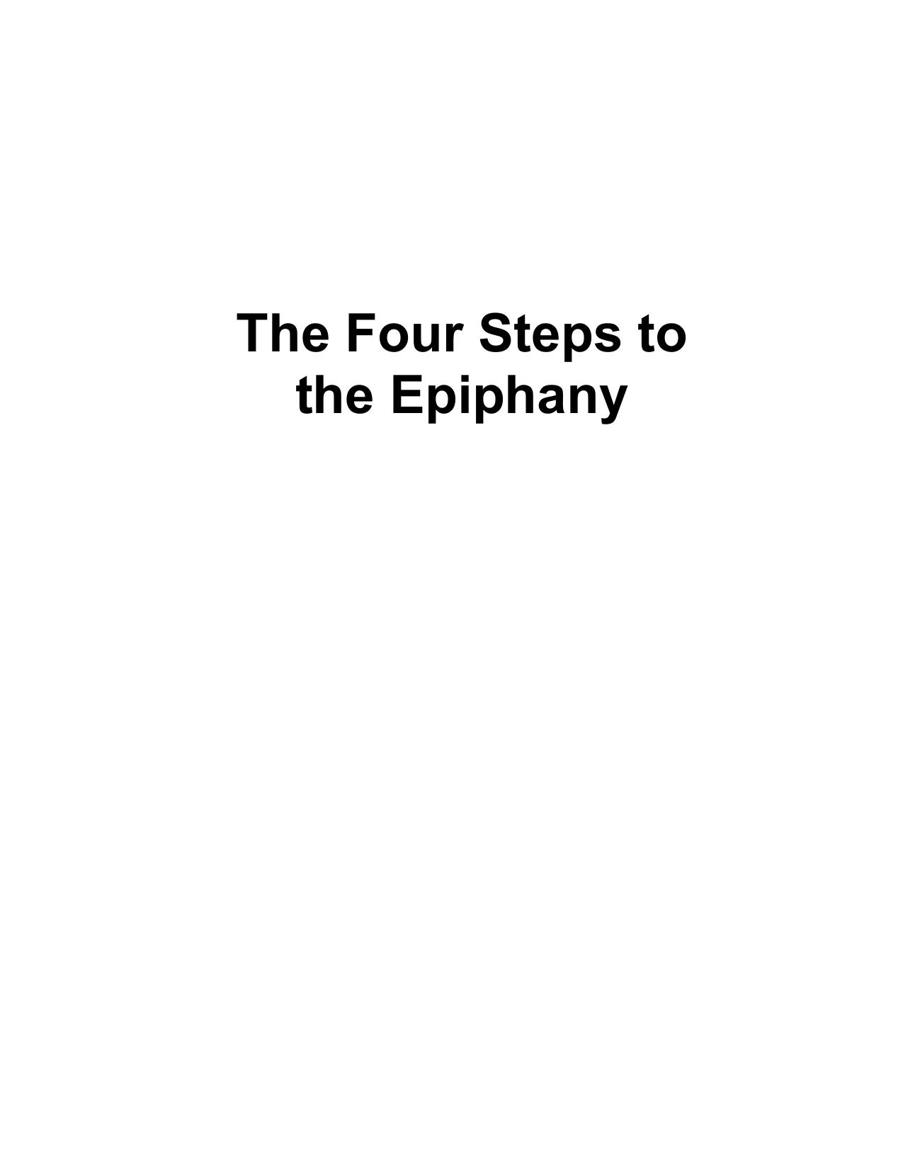 The Four Steps to the Epiphany cover